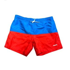 Chubbies Swim Trunks size large red white and blue